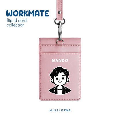 Happy Boy - Flip ID Card | Lanyard - Blossom Pink