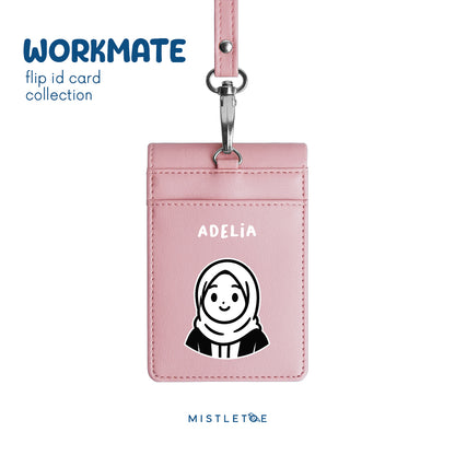 Hijab Girl - Flip ID Card | Lanyard - Blossom Pink