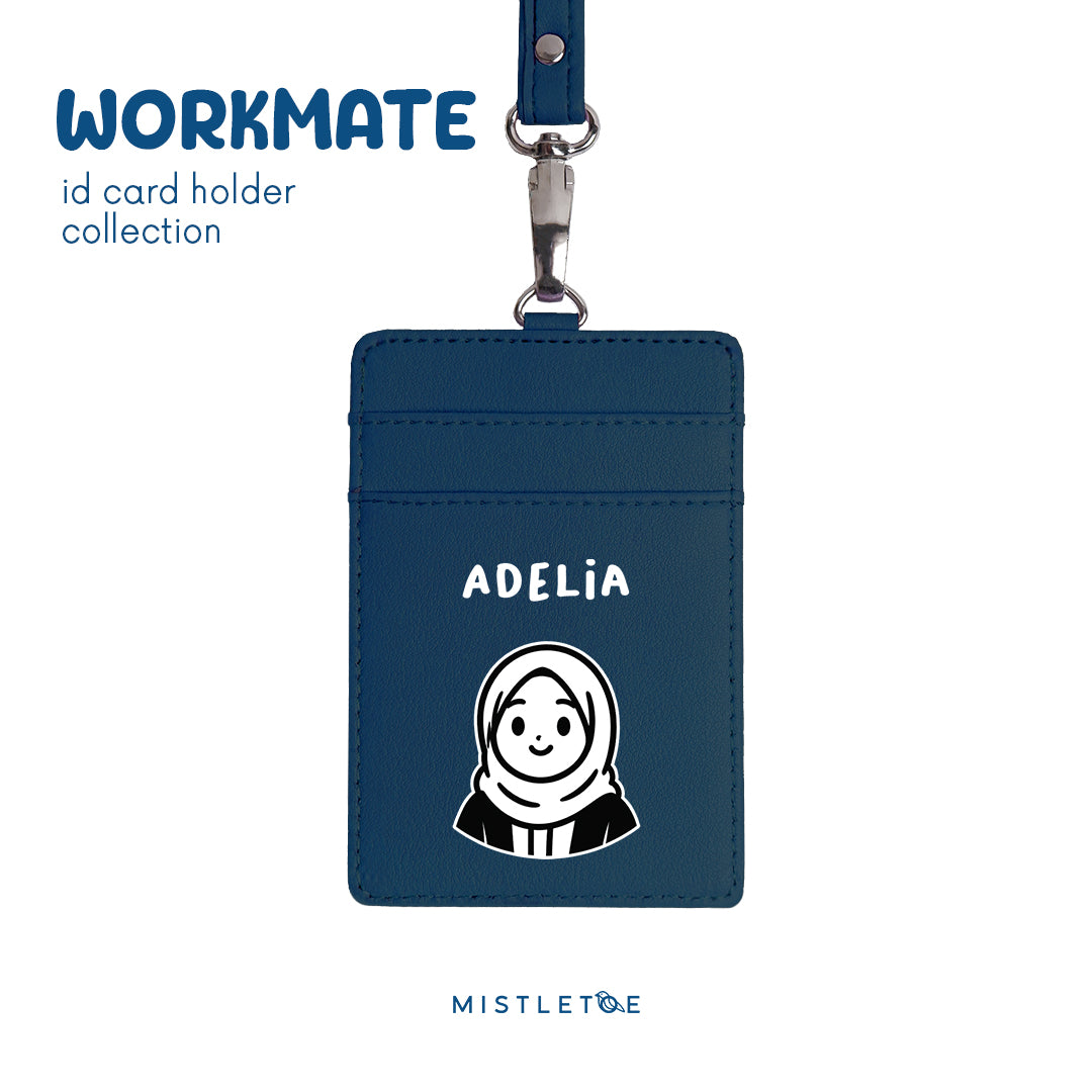 Hijab Girl - ID Card Holder | Lanyard - Navy Blue