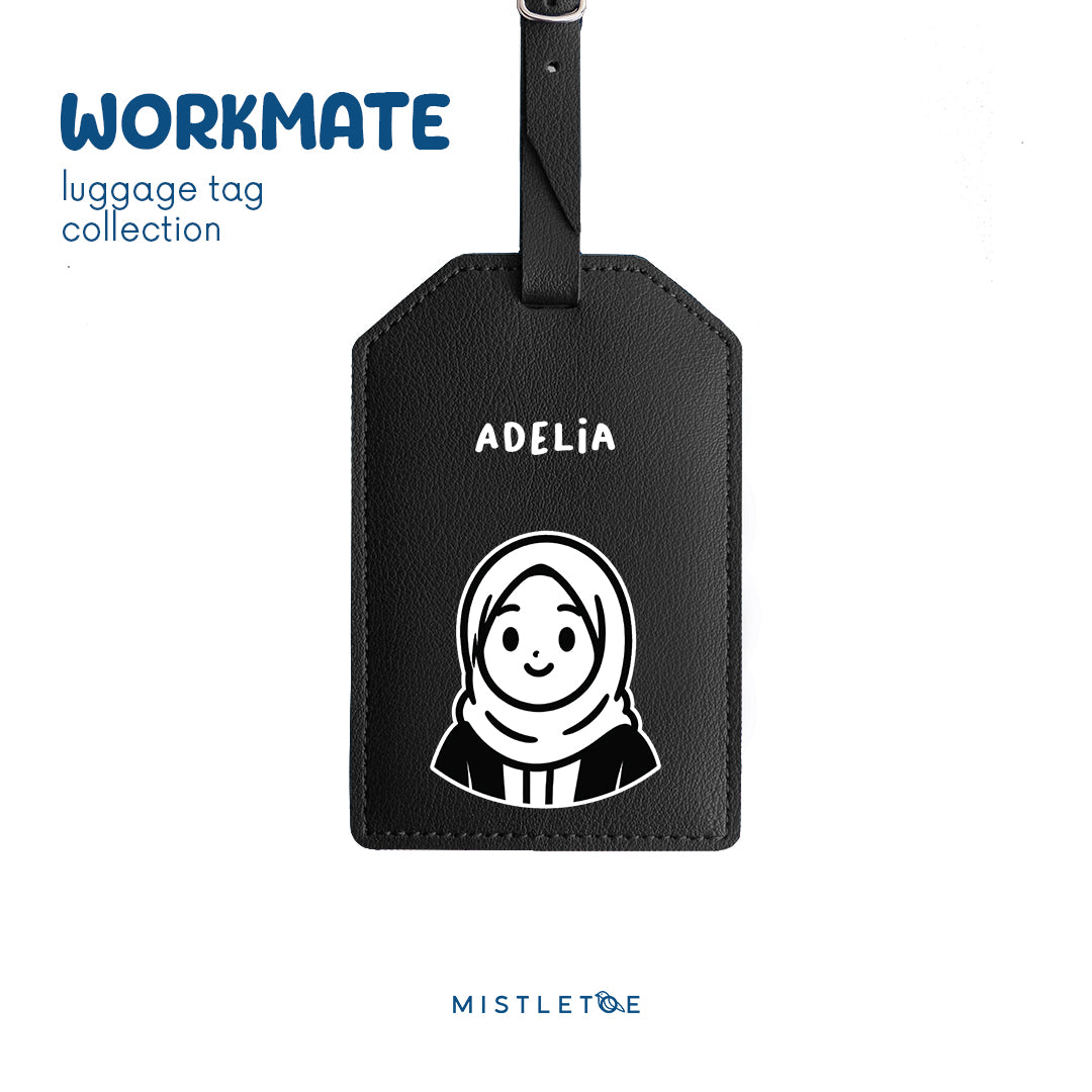 Hijab Girl - Luggage Tag - Charcoal Black