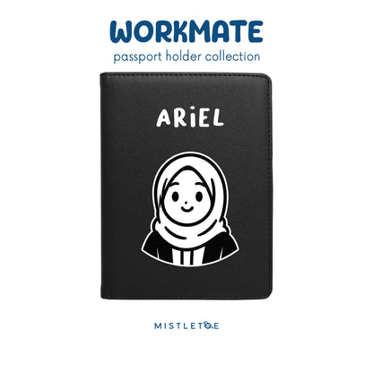 Hijab Girl - Passport Holder - Charcoal Black