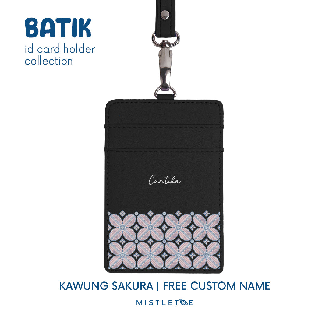 Kawung Sakura - ID Card Holder | Lanyard