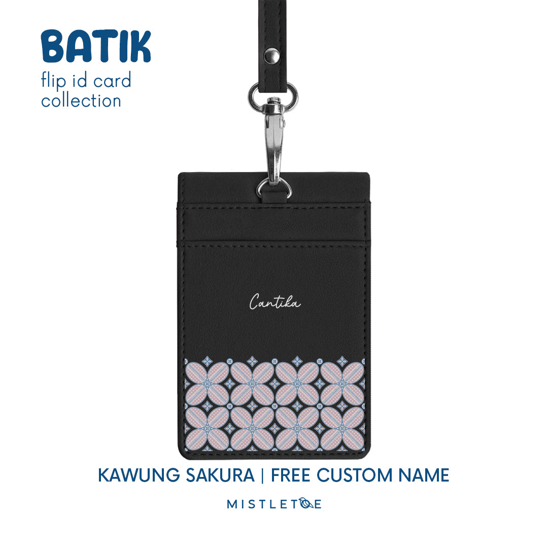 Kawung Sakura - Flip ID Card | Lanyard