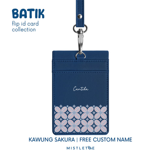 Kawung Sakura - Flip ID Card | Lanyard