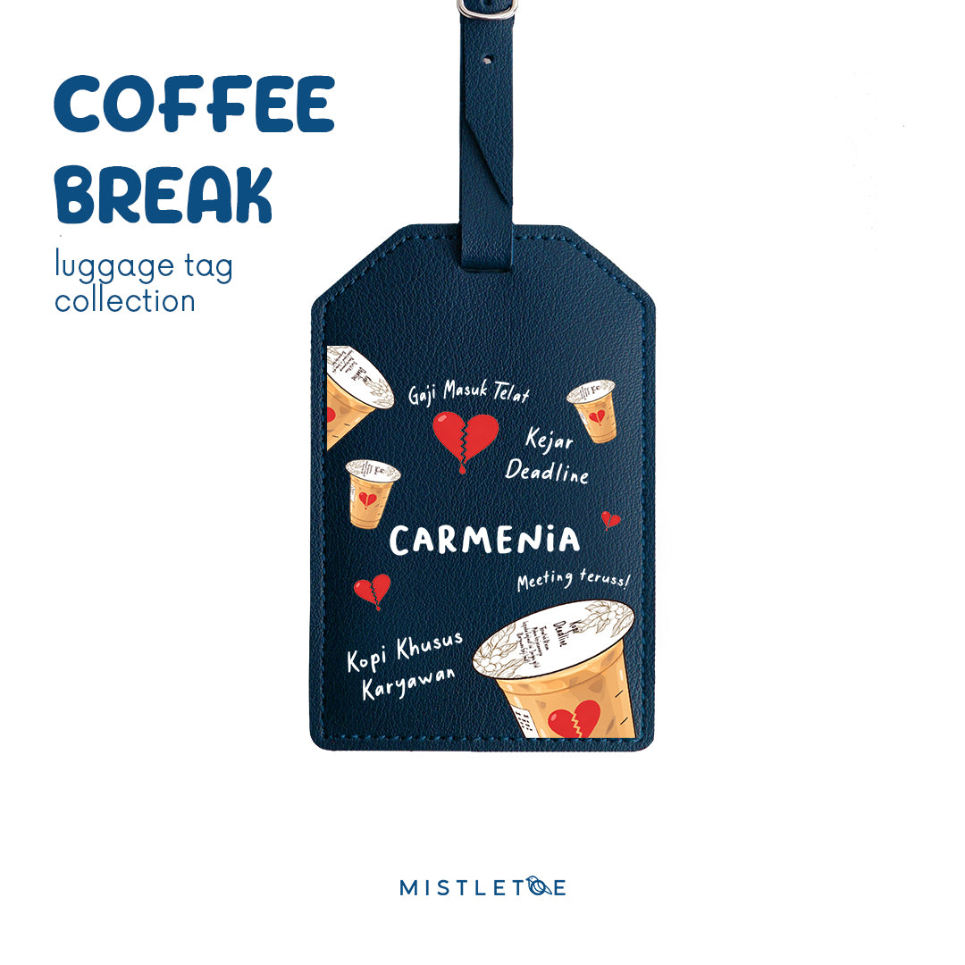 Kopi Deadline - Luggage Tag - Navy Blue