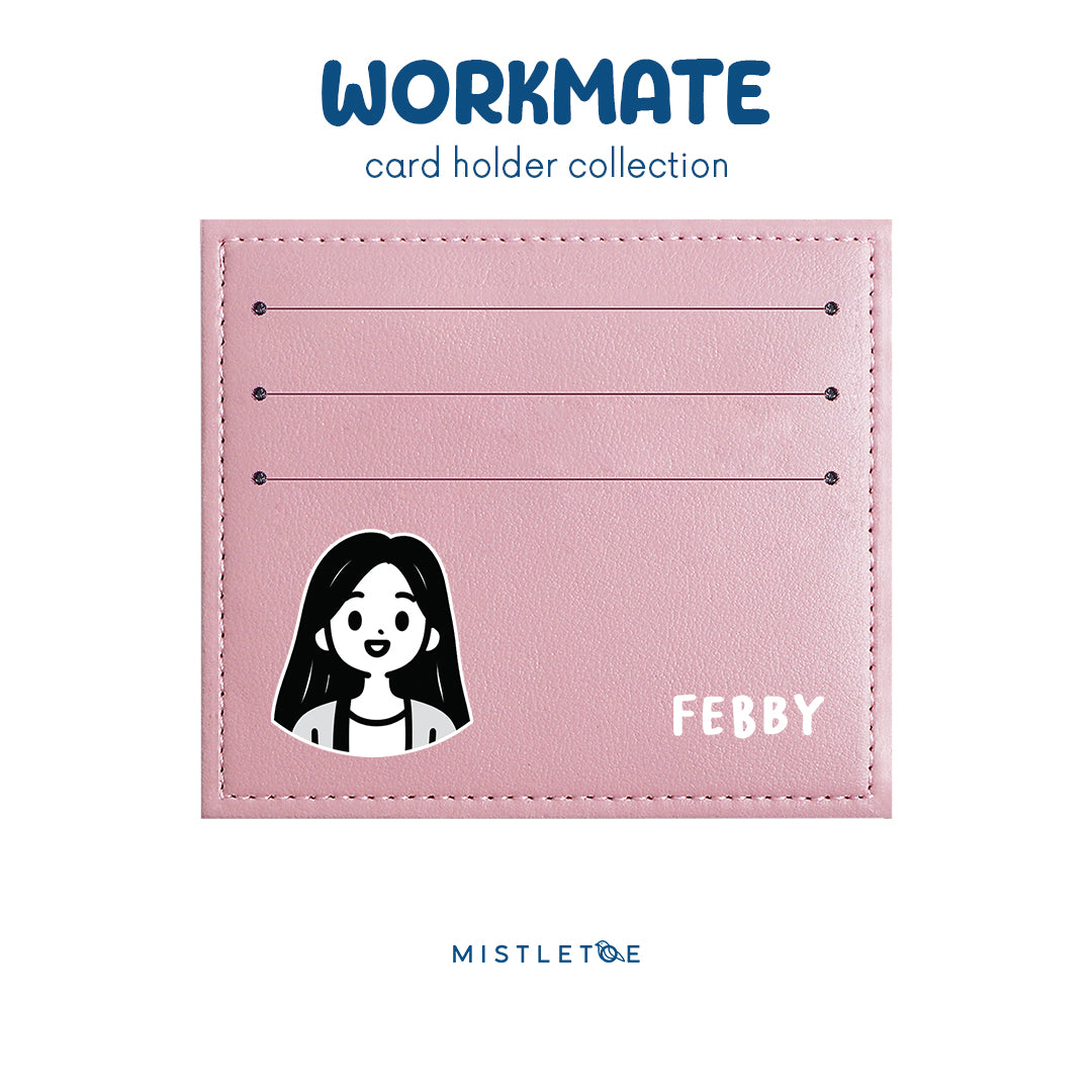 Long Hair Cute - Card Holder - Blossom Pink