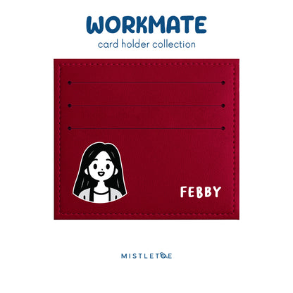 Long Hair Cute - Card Holder - Cherry Red
