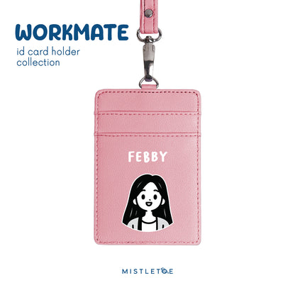 Long Hair Cute - ID Card Holder | Lanyard - Blossom Pink