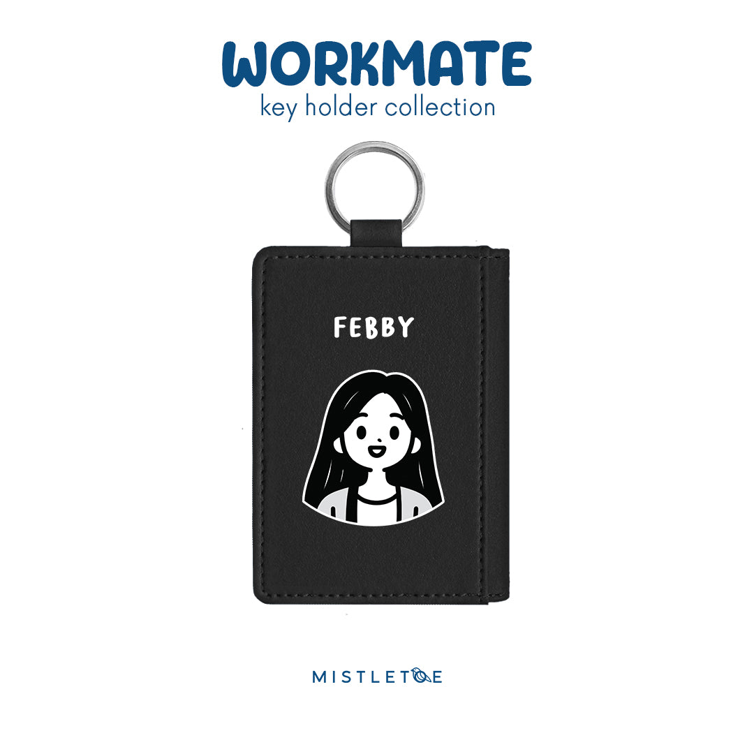 Long Hair Cute - Key Holder - Charcoal Black
