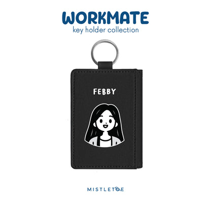 Long Hair Cute - Key Holder - Charcoal Black