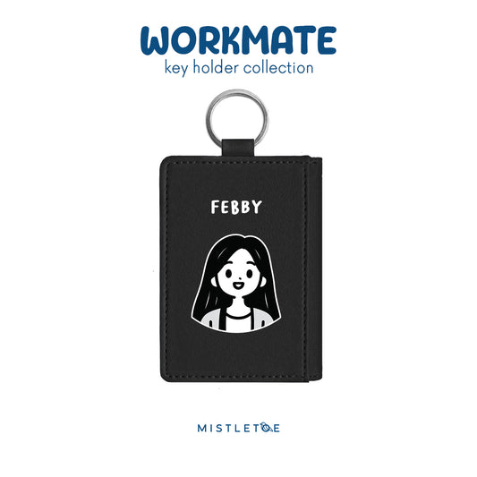 Long Hair Cute - Key Holder - Charcoal Black