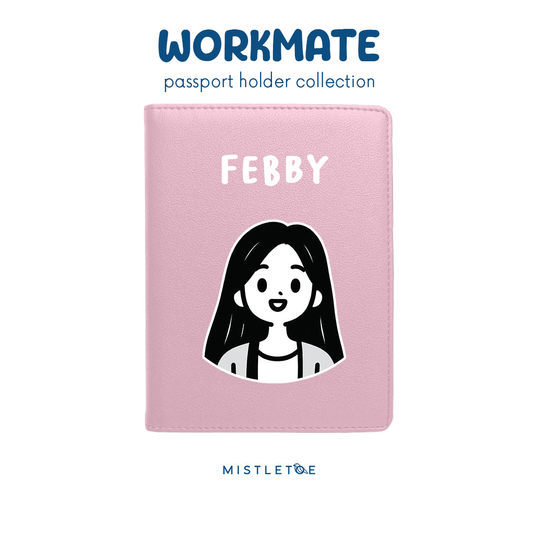 Long Hair Cute - Passport Holder - Blossom Pink