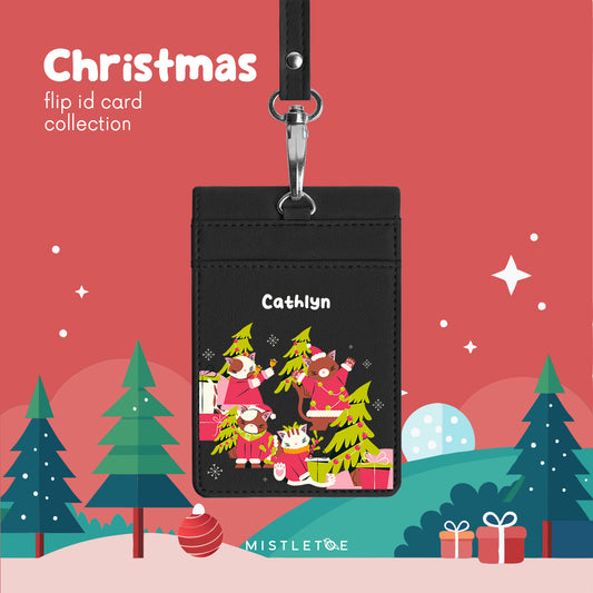 Meowy Christmas - Flip ID Card | Lanyard