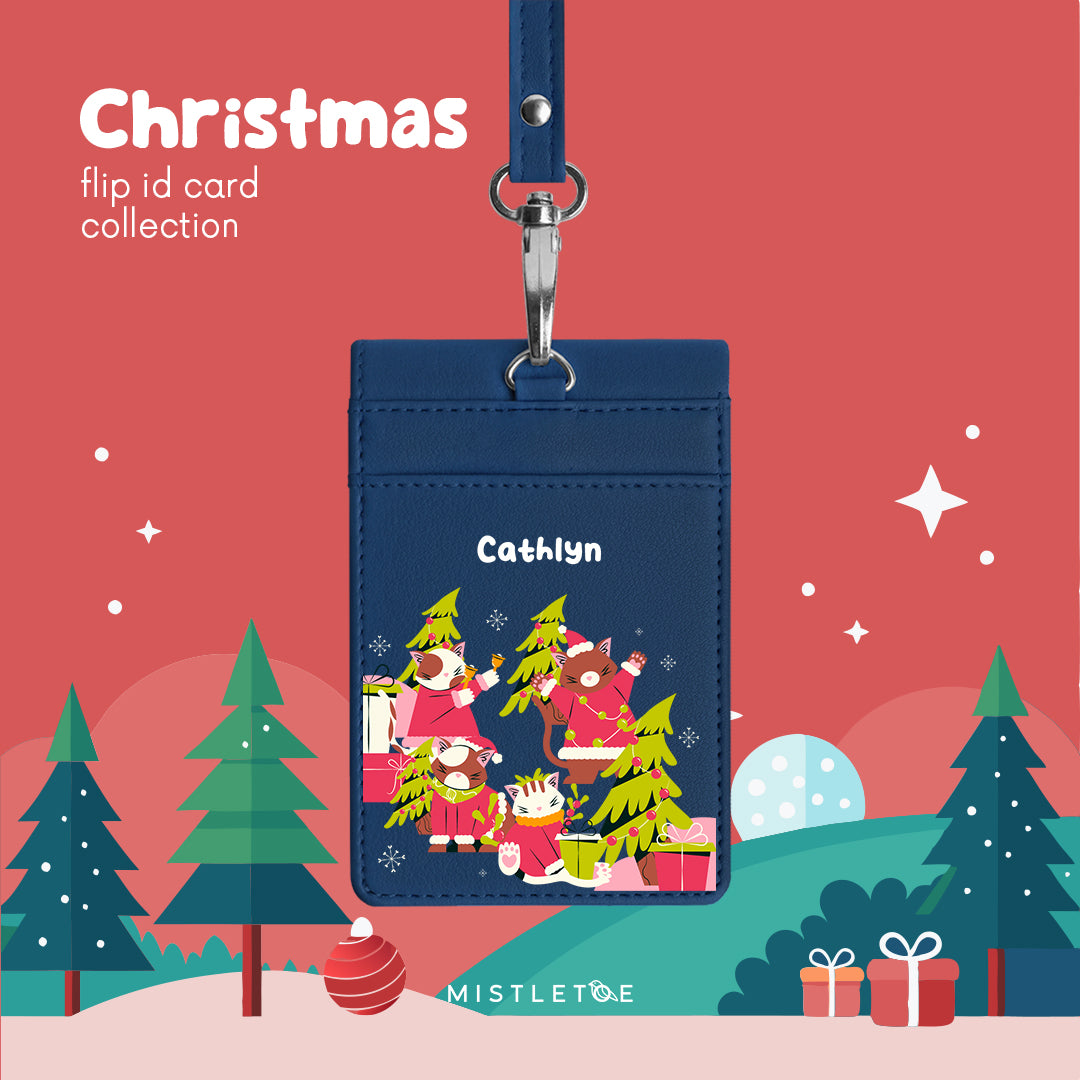 Meowy Christmas - Flip ID Card | Lanyard