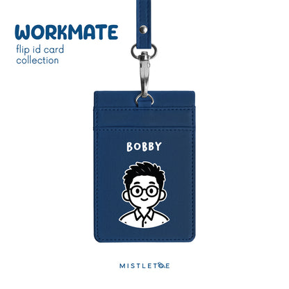 Office Guy - Flip ID Card | Lanyard - Navy Blue