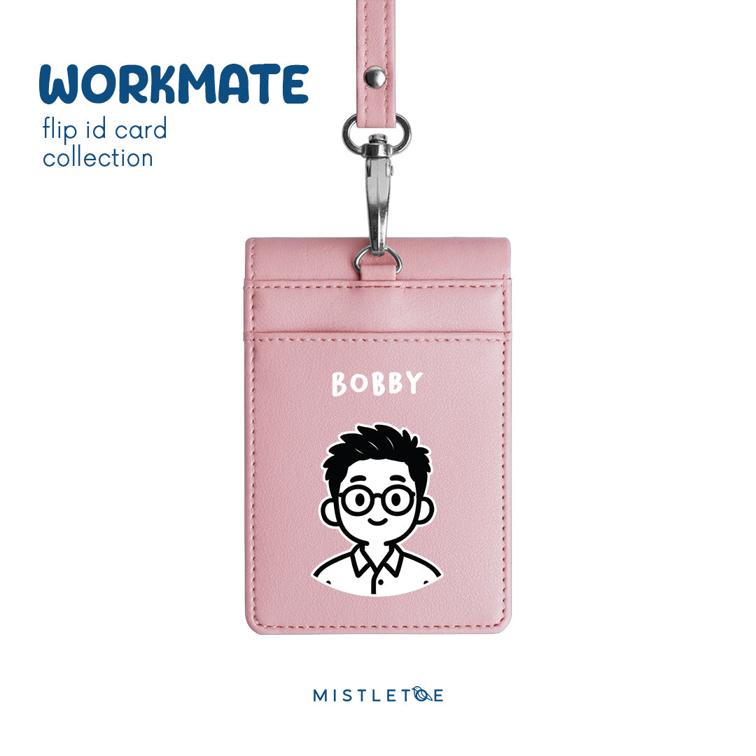 Office Guy - Flip ID Card | Lanyard - Blossom Pink
