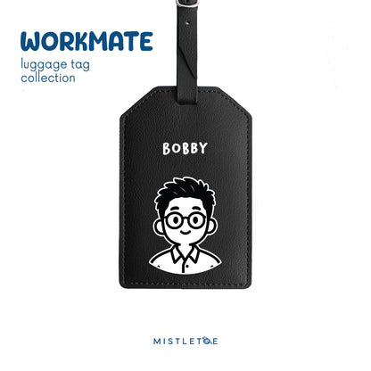 Office Guy - Luggage Tag - Charcoal Black