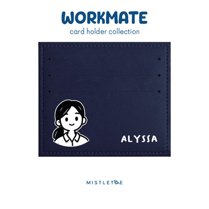 Ponytail Girl - Card Holder - Navy Blue
