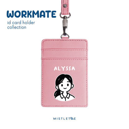 Ponytail Girl - ID Card Holder | Lanyard - Blossom Pink