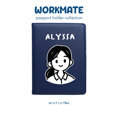Ponytail Girl - Passport Holder - Navy Blue