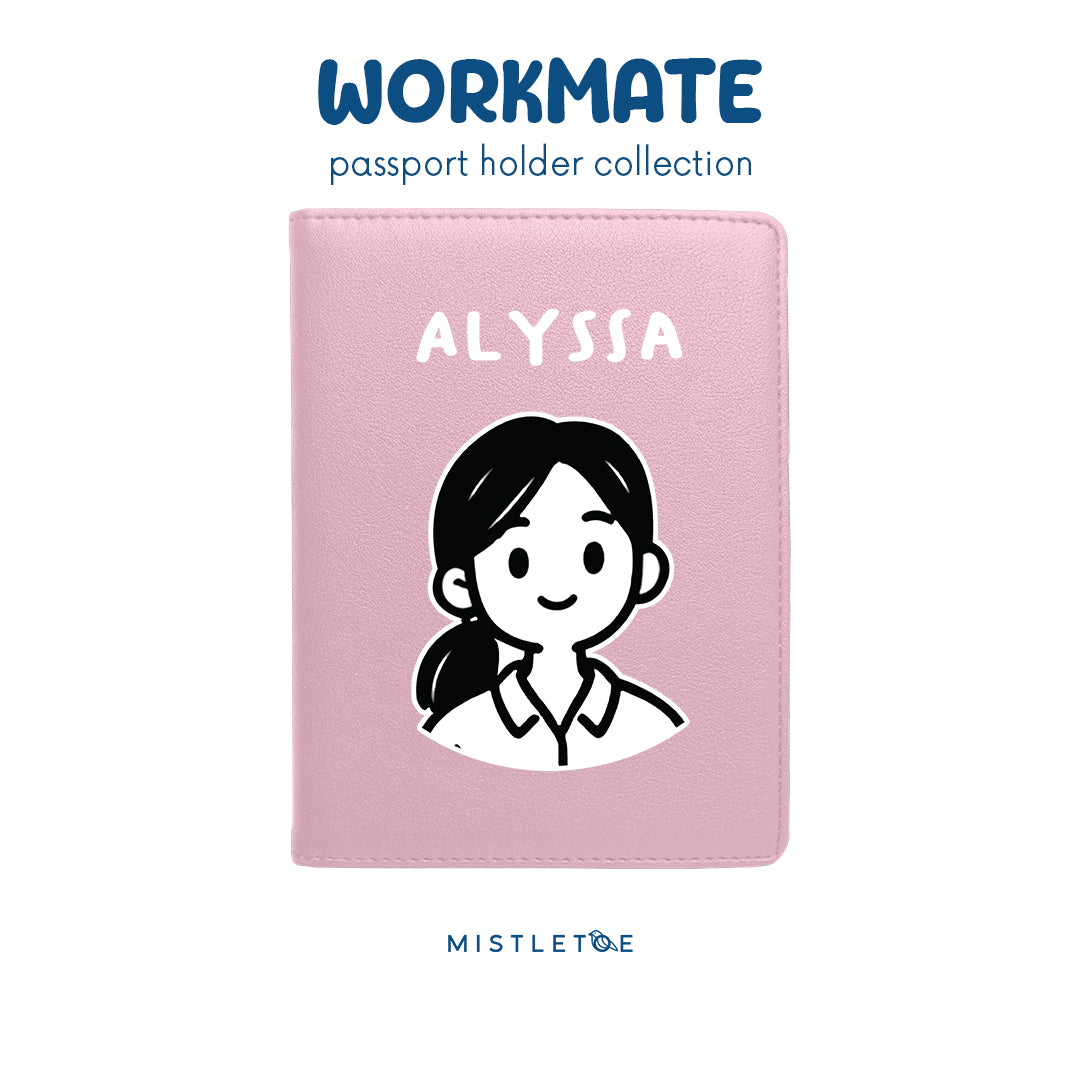 Ponytail Girl - Passport Holder - Blossom Pink