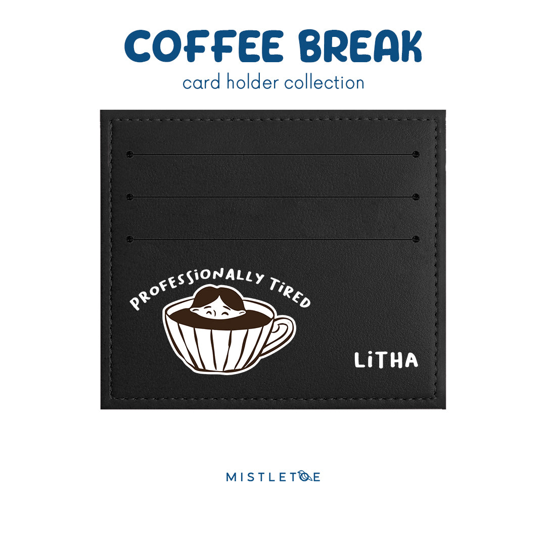 Professionally Tired - Card Holder - Charcoal Black