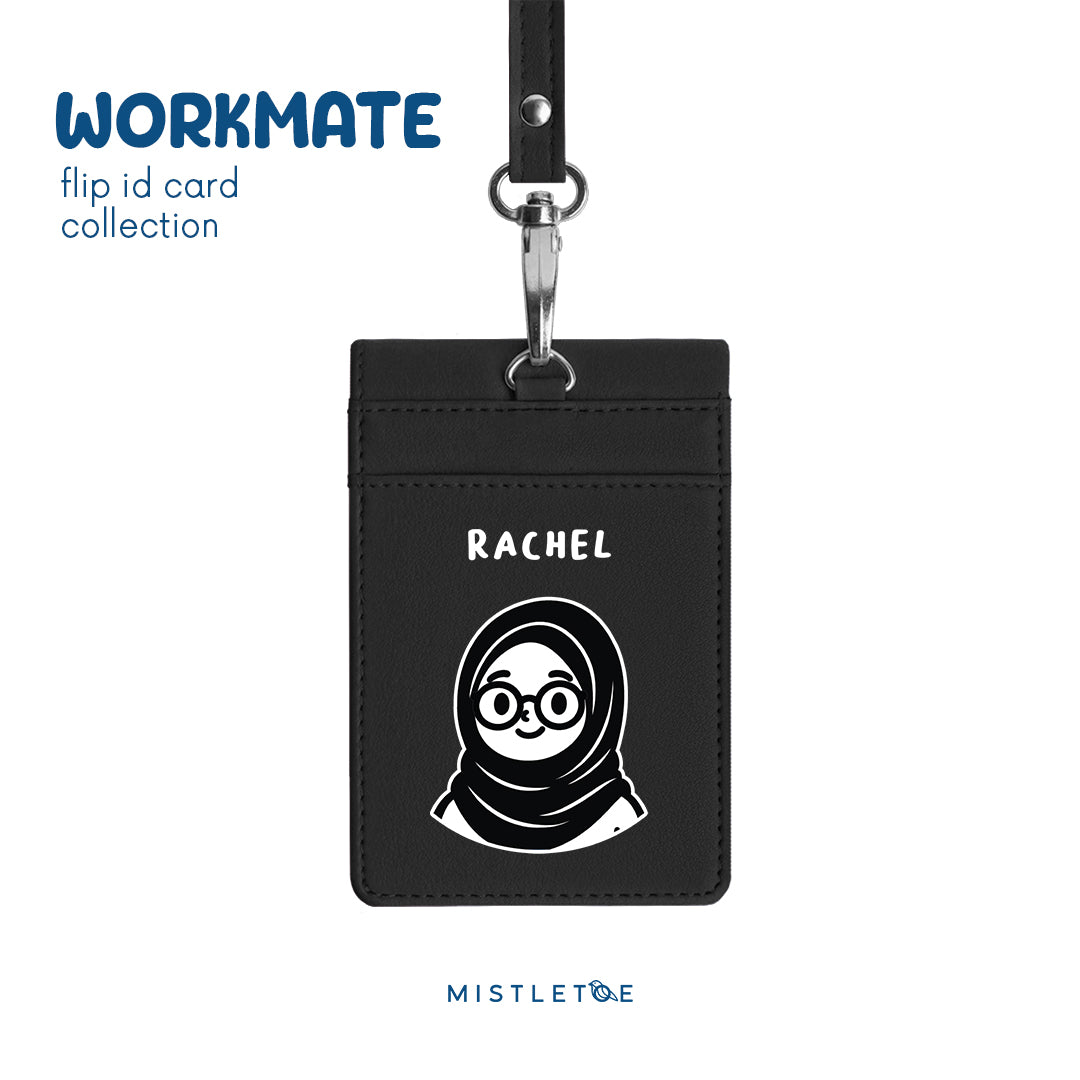 Sweetie Hijab - Flip ID Card | Lanyard - Charcoal Black