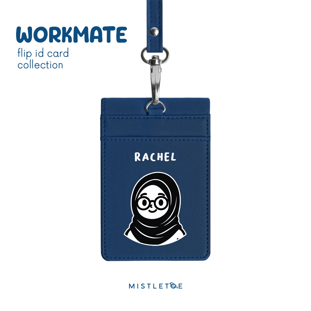 Sweetie Hijab - Flip ID Card | Lanyard - Navy Blue