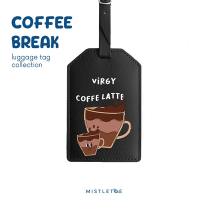Team Coffee Latte - Luggage Tag - Charcoal Black