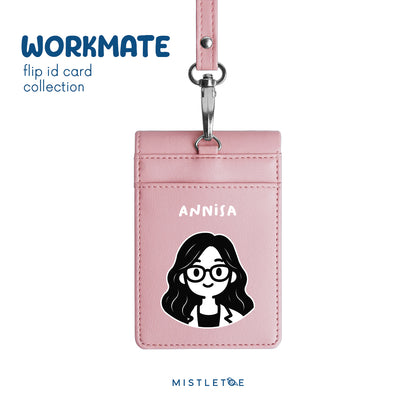 Wavy Girl - Flip ID Card | Lanyard - Blossom Pink