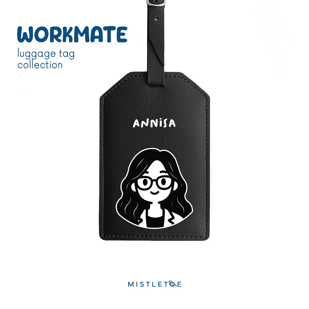 Wavy Girl - Luggage Tag - Charcoal Black