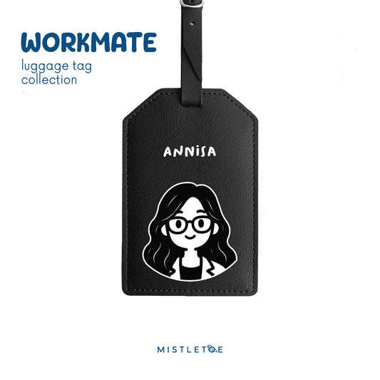 Wavy Girl - Luggage Tag - Charcoal Black