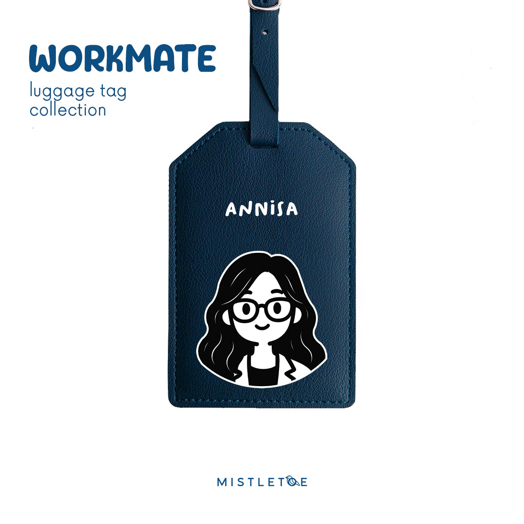 Wavy Girl - Luggage Tag - Navy Blue