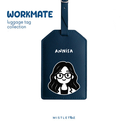 Wavy Girl - Luggage Tag - Navy Blue