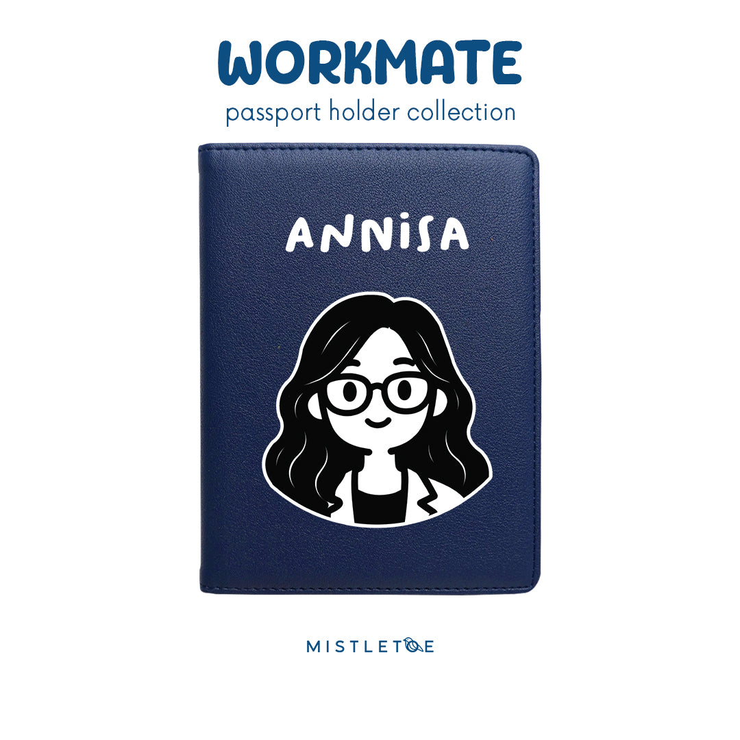 Wavy Girl - Passport Holder - Navy Blue