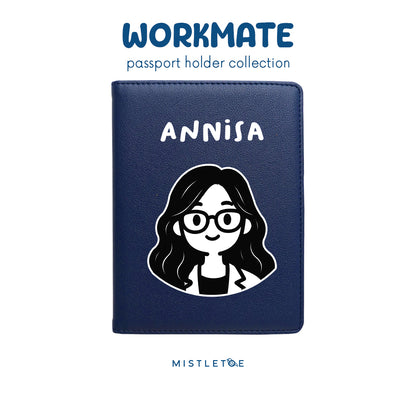 Wavy Girl - Passport Holder - Navy Blue
