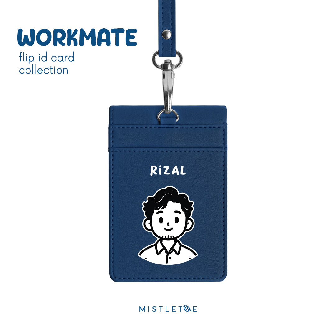 Wavy Guy - Flip ID Card | Lanyard - Navy Blue