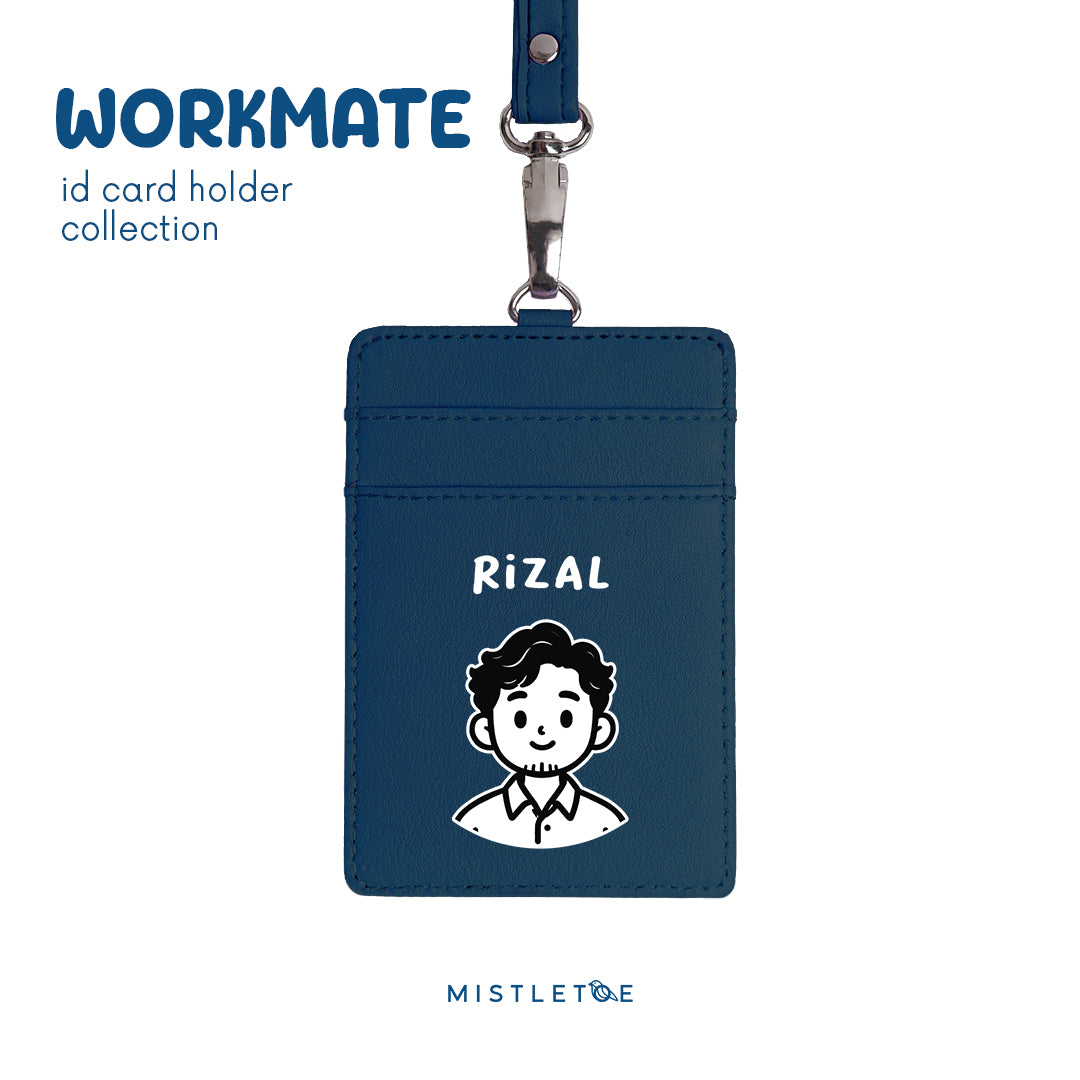 Wavy Guy - ID Card Holder | Lanyard - Navy Blue